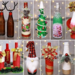 Natale fai da te decorazioni con bottiglie vetro